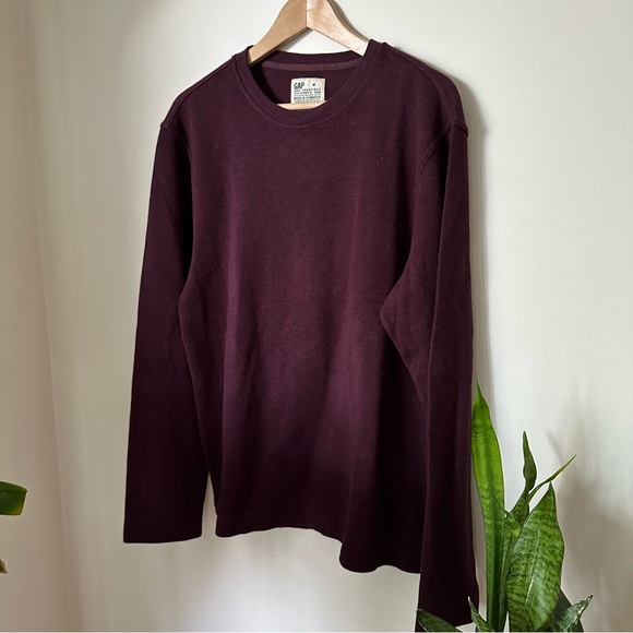 GAP MAROON CREWNECK COTTON SWEATER - Picture 3 of 4